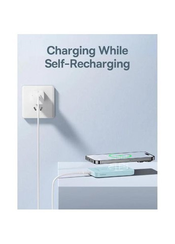 Магнитный павербанк Magnetic 5000 mAh 20W с беспроводной зарядкой Magsafe и индикатором заряда УМБ Голубой Baseus (349824364)