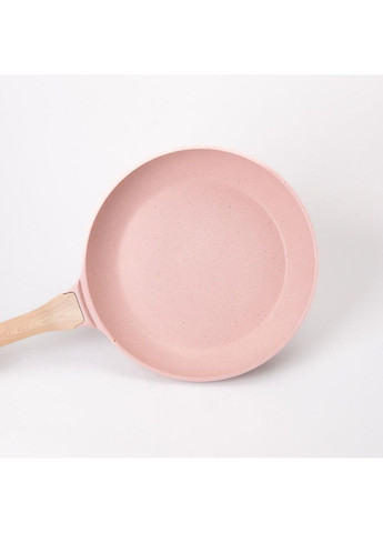 Набір з 3 алюмінієвих круглих сковорідок 1.2/2/3 л із товстим дном, Рожевий MGC (340907794)