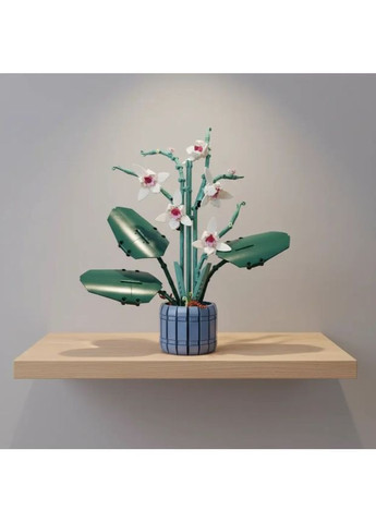 Конструктор 3D Квітка Орхідея, 728 деталей, пластиковий, для розвитку, творчості та декору кімнати No Brand (364191373)