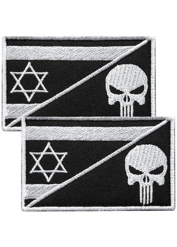 Набор шевронов 2 шт. на липучке Израиль и Череп Карателя, вышитый патч нашивка 5х8 см IDEIA (284419338)