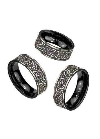 Кільце зі сталі R-M7931-09 незвичайне із символом "Триквітр" (Розмір: мм (9 США) Ширина: 6мм) Spikes (333698602)