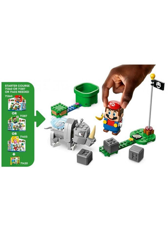 Конструктор Super Mario Носорог Рамби. Дополнительный набор (71420) Lego (281425598)