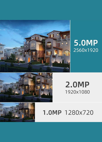 Зовнішня IP-камера WIFI на 360 градусів REIGY 5MP PT зовнішня камера спостереження сумісний з iOS/Android Rei (324048247)