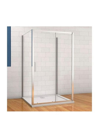 Душевая кабина пристенная A-517 100х90х195 раздвижная, профиль хром, стекло прозрачное Dusel (350315919)