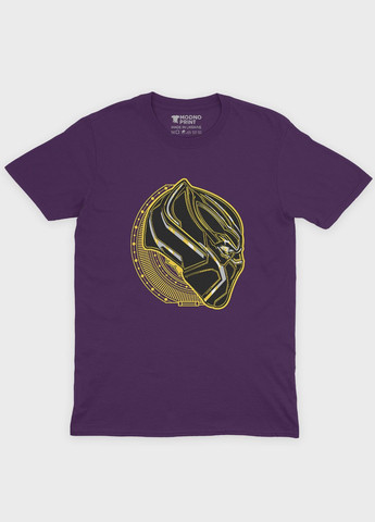 Фиолетовая демисезонная футболка для мальчика с принтом супергероя - черная пантера (ts001-1-dby-006-027-005-b) Modno