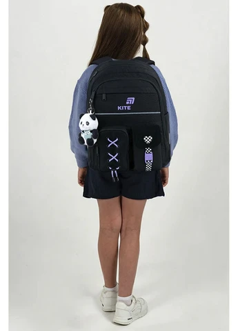 Рюкзак ортопедический школьный Education Panda Love цвет черный CB-00297750 Kite (399249647)