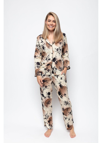 Бежева 9549 alisha штани піжамні жіночі Cyberjammies