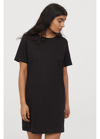 Чорна сукня-футболка H&M однотонна