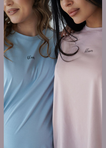 Стильная футболка для беременных и кормящих свободного кроя голубая Мамин Дім - (332522862)