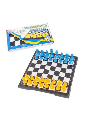 Шашки и шахмати 2 в 1 "Патриот" желто-голубые ТехноК (292142468)