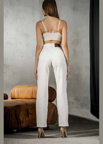 Штани жіночі із джинс-котону прямі Wide Білі Teamv - (323000568)