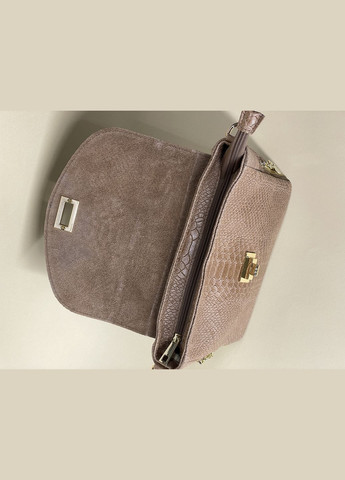 Сумка женская Италия, натуральная кожа и замша, с фактурой змея, кроссбоди через плечо, элегантная Firenze Кросбоді (341251997)