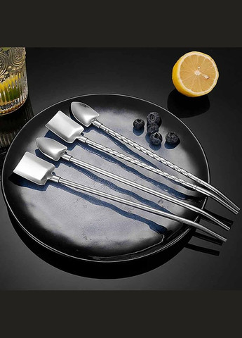 Многоразовая трубочка для коктейлей стальная, Серебро No Brand (305064664)