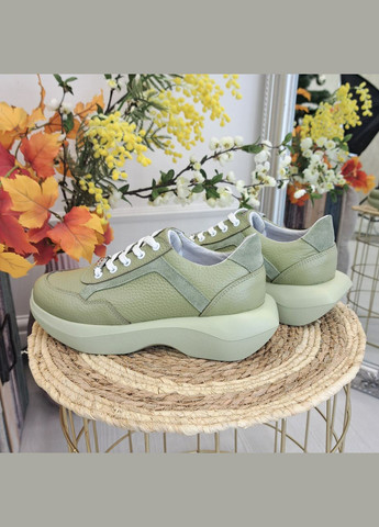 Кроссовки женские комбинированные. Цвет оливка Vasha para оливковые демисезоны (315933124)