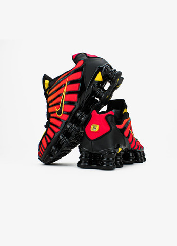 Оранжевые всесезонные кроссовки мужские и женские nike shox tl black orange tiger | найк шокс тл черные оранжевые No Brand