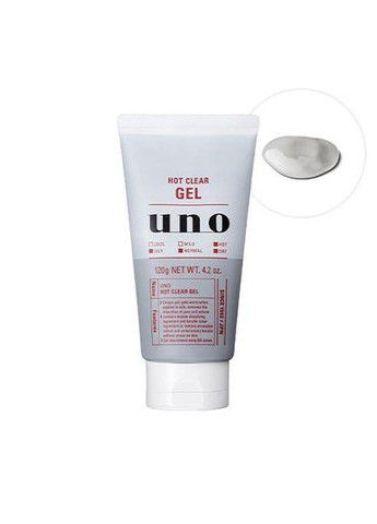 Uno Hot Clear Gel гель для глибокого очищення з термоефектом для чоловічої шкіри, 120 г FineToday (370645564)