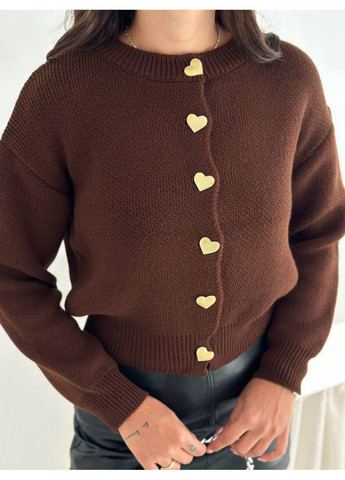 Коричневый демисезонный кардиган No Brand