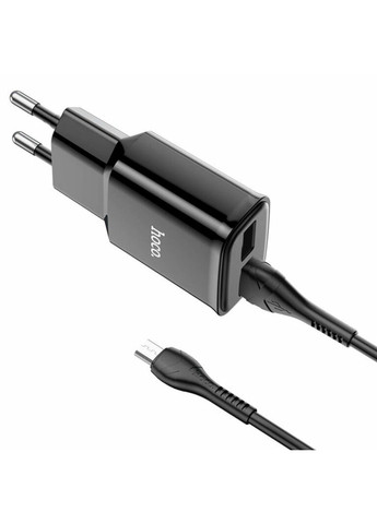 Сетевое зарядное устройство C88A Star round dual port charger set(Micro) 12W Black Hoco (371363589)