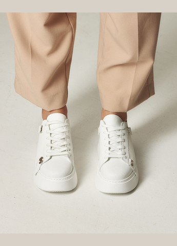 Кроссовки на платформе кожа Guero белые всесезоны (299147860)