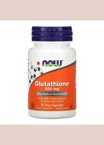 Глутатион 500 мг Glutathione С экстрактом расторопши и альфалипоевой кислотой 30 капсул Now Foods (264648124)