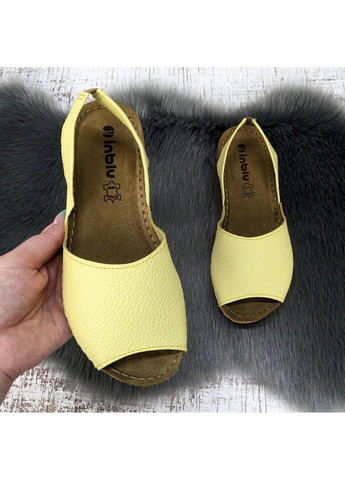Босоніжки жіночі жовті шкіряні Inblu (336709098)