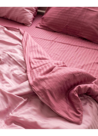 Постельное белье Розовая комбинация страйп сатин PREMIUM Двуспальный размер, наволочки 70/70 No Brand (363191777)