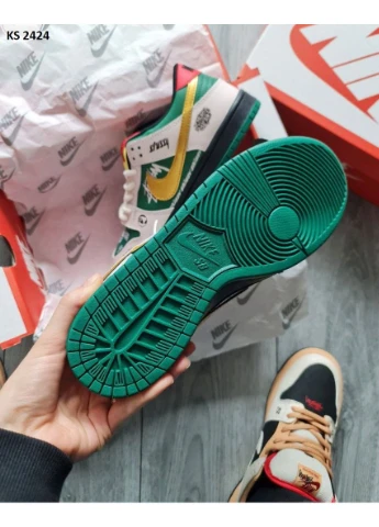 Серые демисезонные кроссовки мужские nike sb dunk low x stussy green gray найк сб данк серые No Brand