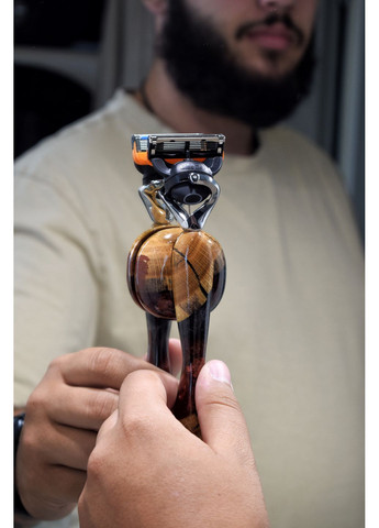 Станок для гоління з дерева та епоксидної смоли. Мармурова EpoxyWood Ukraine (358935988)