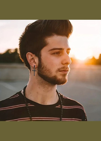 Жіночі чоловічі чорні сережки гвоздики з чорними квадратними кристалами з нержавіючої сталі Liresmina Jewelry (299331962)