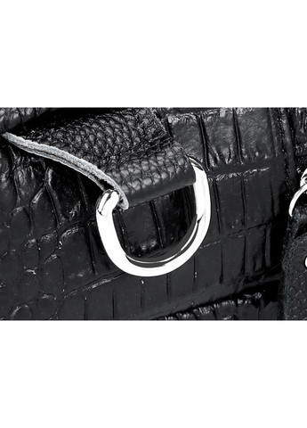 Кожаная мужская сумка бананка рептилия кроссбоди слинг на грудь из натуральной кожи для молодежи черная сумка на плечо ProDobro (363259883)