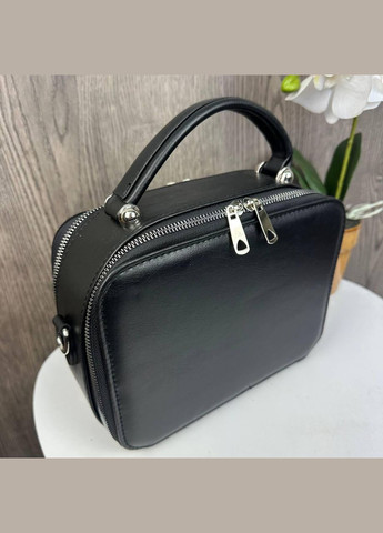 Жіноча замшева каркасна мінісумка, маленька сумочка з натуральної замші чорна No Brand (334730162)