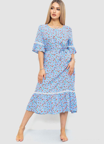 Голубое платье с цветочным принтом 219rt-4095, Ager