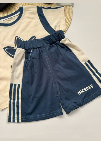 Комбинированный демисезонный костюм nice day на лето мальчику цвет синий 10786 No Brand