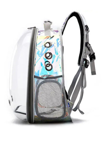 Рюкзак переноска водонепроникна для тварин котів собак з прозорою стінкою 42х31х28 см (477207-Prob) Голографічний білий Unbranded (295469377)