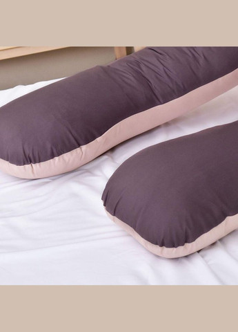 Наволочка для П-подушки для вагітних сну та відпочинку 140х75х20 см з блискавкою беж мікрофібра IDEIA (334726899)