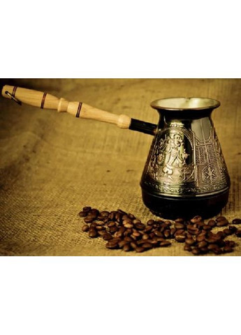 Мідна турка Козаки 500мл Copper Style з гравіюванням для приготування кави кавник мідний S&T (368991493)