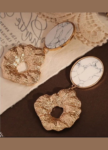 Эксклюзивные крупные тяжелые серьги с говлитом, 10-814 Fashion Jewelry (336550629)