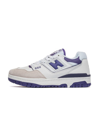 Білі Осінні кросівки чоловічі white purple, вьетнам New Balance 550