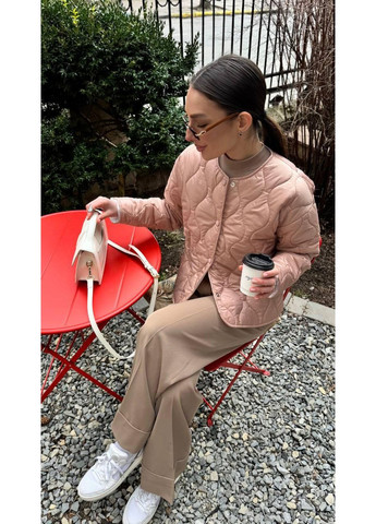 Куртка женская стеганная Zara style свободного кроя на кнопках плащевка демисезон No Brand Maka 508 (352168109)