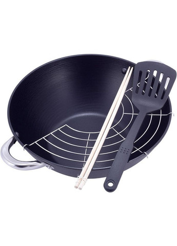 Казан чавунний "Wok" 4.5л, з антипригарним покриттям і аромо-кришкою Kamille (329895826)