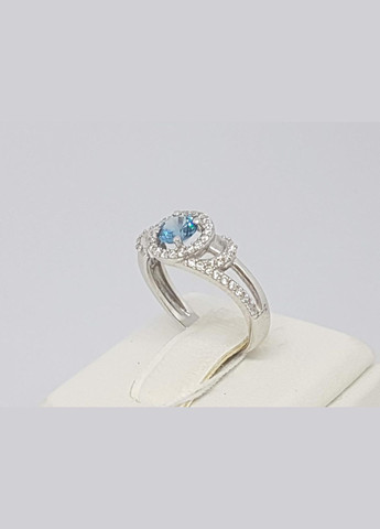 Серебряное кольцо с топазом и фианитами. 1525/1Р-QLB AGNI (327416525)
