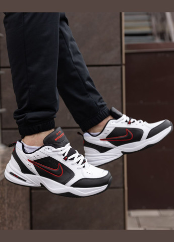 Цветные демисезонные кроссовки мужские white black, вьетнам Nike Air Monarch