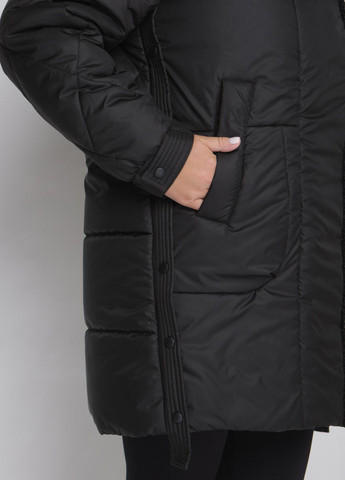 Чорна зимня парка зимова жіноча великого розміру SK