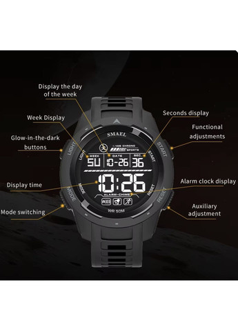 Наручний годинник чоловічий Brutto Pro Чорний (3274) Smael (364274193)