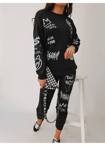 Костюм двійка штани та кофта двонитка з принтами Україна (350633931)