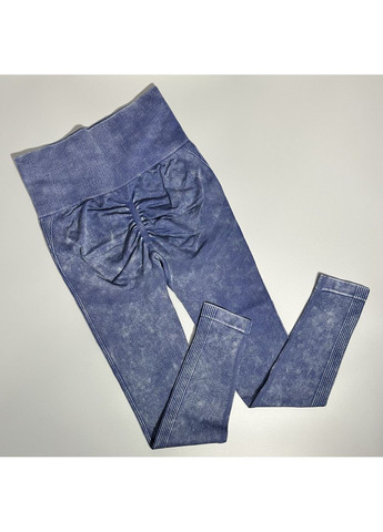 Темно-синие леггинсы для фитнеса, зала с эффектом пуш-ап – имитация джинса No Brand