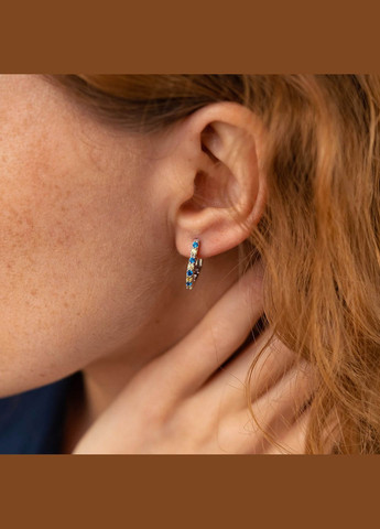 Серебряные серьги Сердечки с фианитами OR111590 Oniks (264024606)