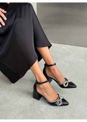 No Brand Ефектні жіночі туфлі чорний з штучна шкіра, — демісезон (356764513)