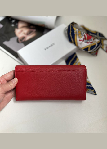 Жіночий шкіряний гаманець на кнопці (5242) червоний No Brand (322156784)