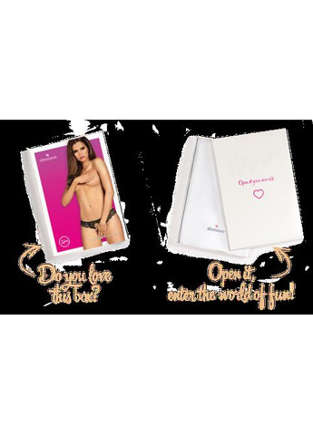 Кружевные танга с доступом Contica crothchles thong черные - CherryLove Obsessive (282958980)